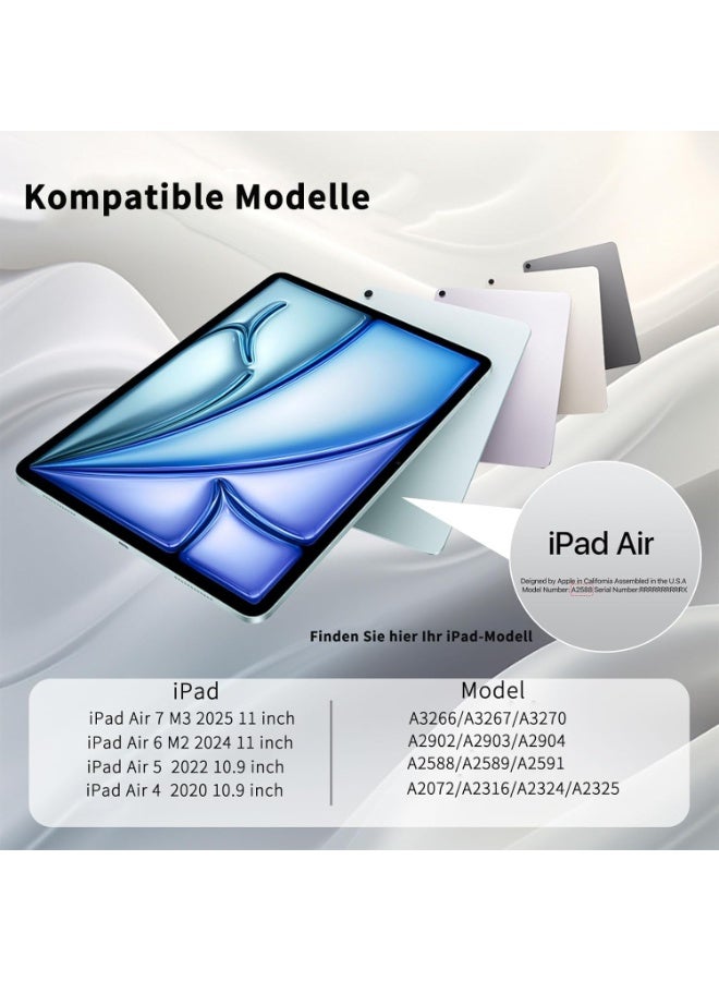 فكرة حافظة  Slim Smart Case لأجهزة iPad Air مقاس 10.9 بوصة (الجيل السادس/السابع/ الرابع / الخامس  2020/2022) مع حامل قلم – غطاء شفاف مقاوم للصدمات مع ميزة التشغيل/السكون التلقائي - Image 2